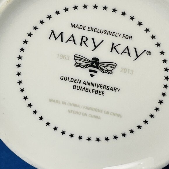 Mary Kay Golden Anniversary Bumble Bee White Gold Accent 1 Coffee Cup 12 Ounce - Picture 6 of 12